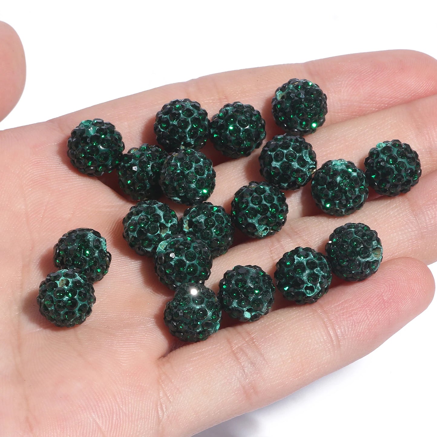100pcs 6/8/10mm Rhinestone Crystal Clay Beads Soft Pottery Micro Pave CZ Spacer Beads For Jewelry Making Diy Bracelets Necklaces