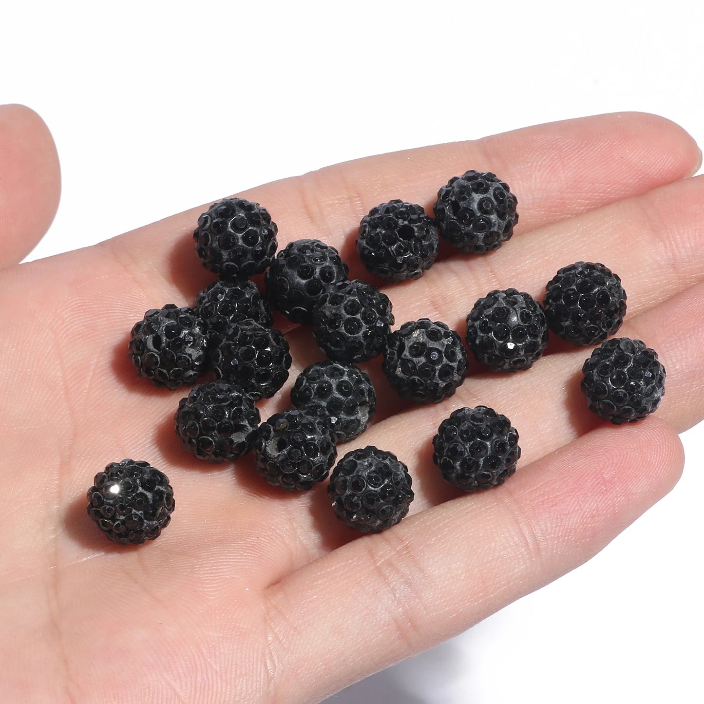 100pcs 6/8/10mm Rhinestone Crystal Clay Beads Soft Pottery Micro Pave CZ Spacer Beads For Jewelry Making Diy Bracelets Necklaces