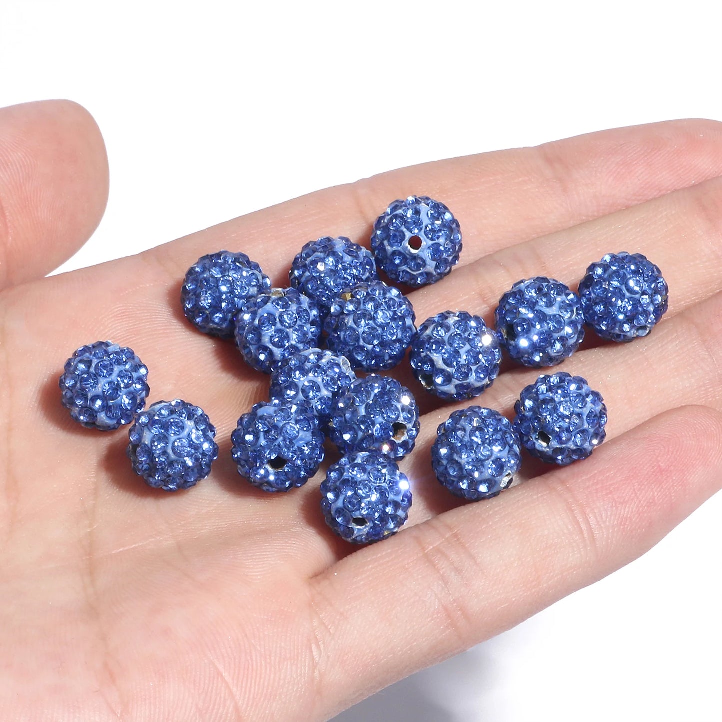 100pcs 6/8/10mm Rhinestone Crystal Clay Beads Soft Pottery Micro Pave CZ Spacer Beads For Jewelry Making Diy Bracelets Necklaces