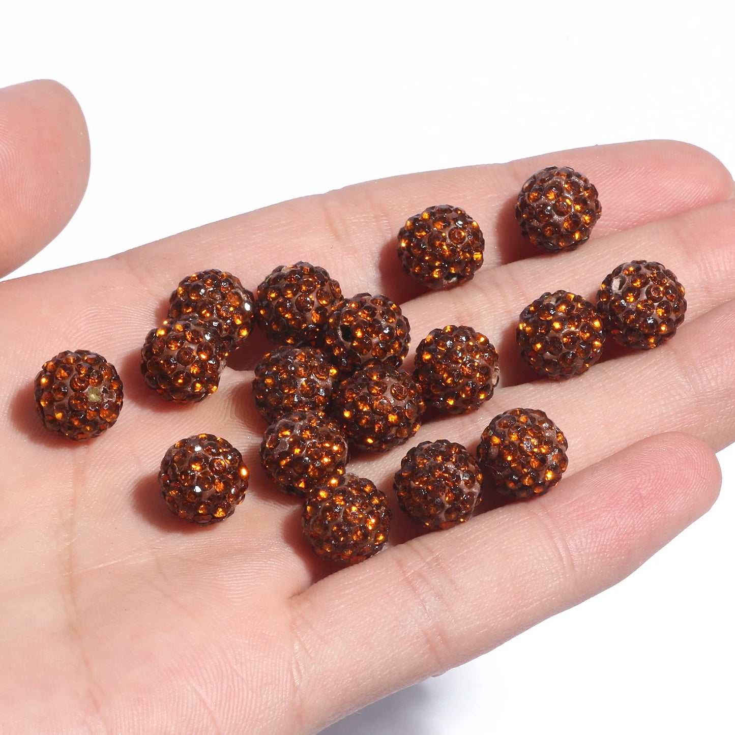 100pcs 6/8/10mm Rhinestone Crystal Clay Beads Soft Pottery Micro Pave CZ Spacer Beads For Jewelry Making Diy Bracelets Necklaces