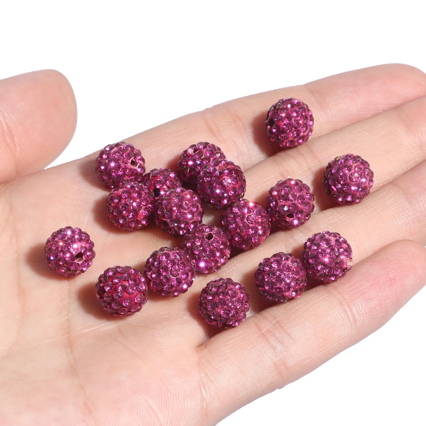 100pcs 6/8/10mm Rhinestone Crystal Clay Beads Soft Pottery Micro Pave CZ Spacer Beads For Jewelry Making Diy Bracelets Necklaces