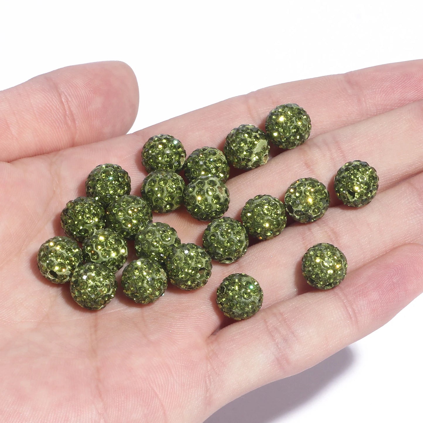100pcs 6/8/10mm Rhinestone Crystal Clay Beads Soft Pottery Micro Pave CZ Spacer Beads For Jewelry Making Diy Bracelets Necklaces