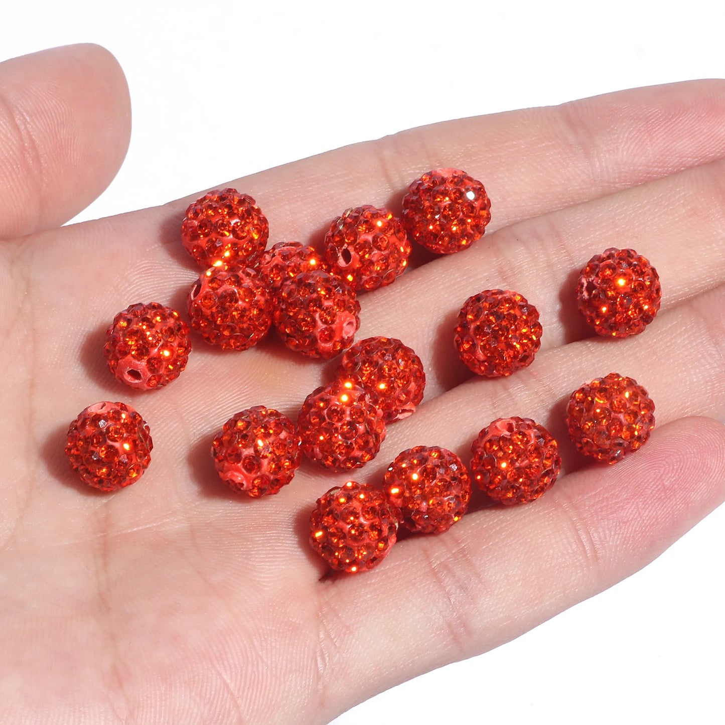 100pcs 6/8/10mm Rhinestone Crystal Clay Beads Soft Pottery Micro Pave CZ Spacer Beads For Jewelry Making Diy Bracelets Necklaces