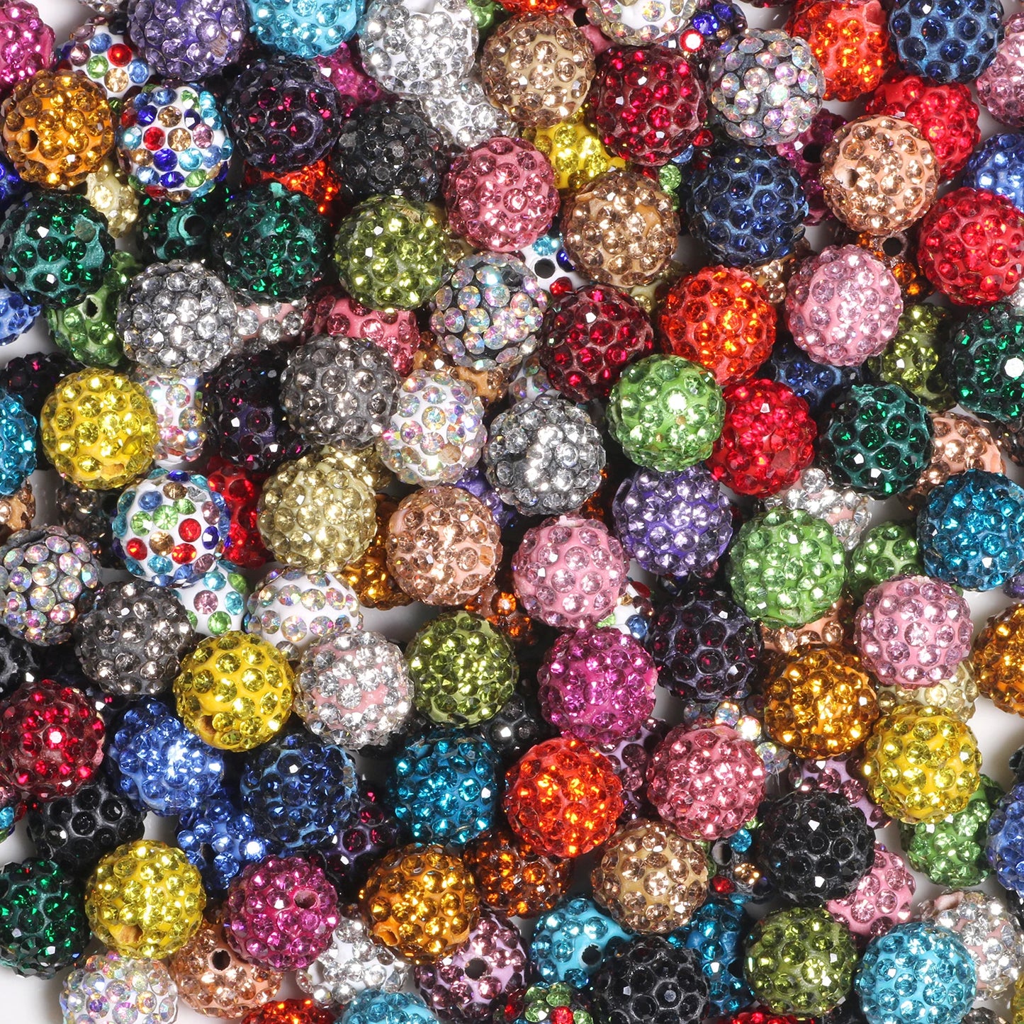 100pcs 6/8/10mm Rhinestone Crystal Clay Beads Soft Pottery Micro Pave CZ Spacer Beads For Jewelry Making Diy Bracelets Necklaces