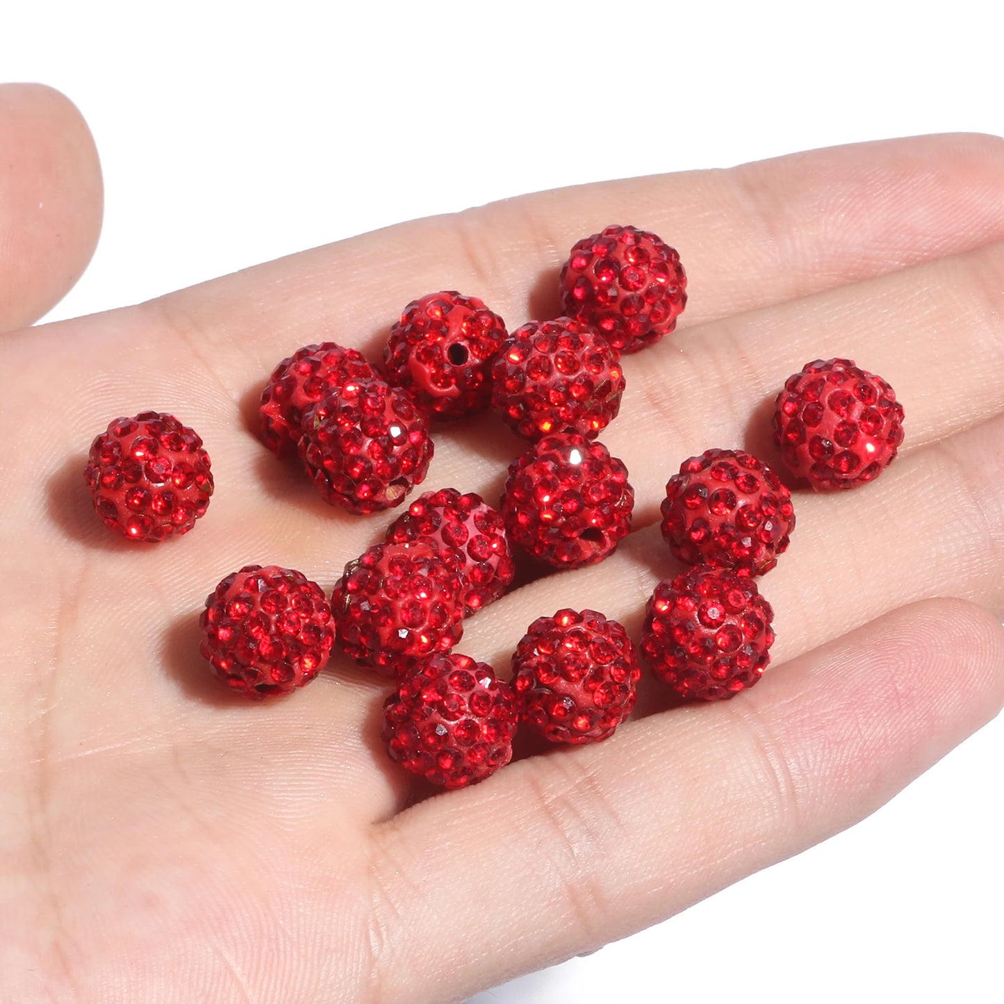 100pcs 6/8/10mm Rhinestone Crystal Clay Beads Soft Pottery Micro Pave CZ Spacer Beads For Jewelry Making Diy Bracelets Necklaces