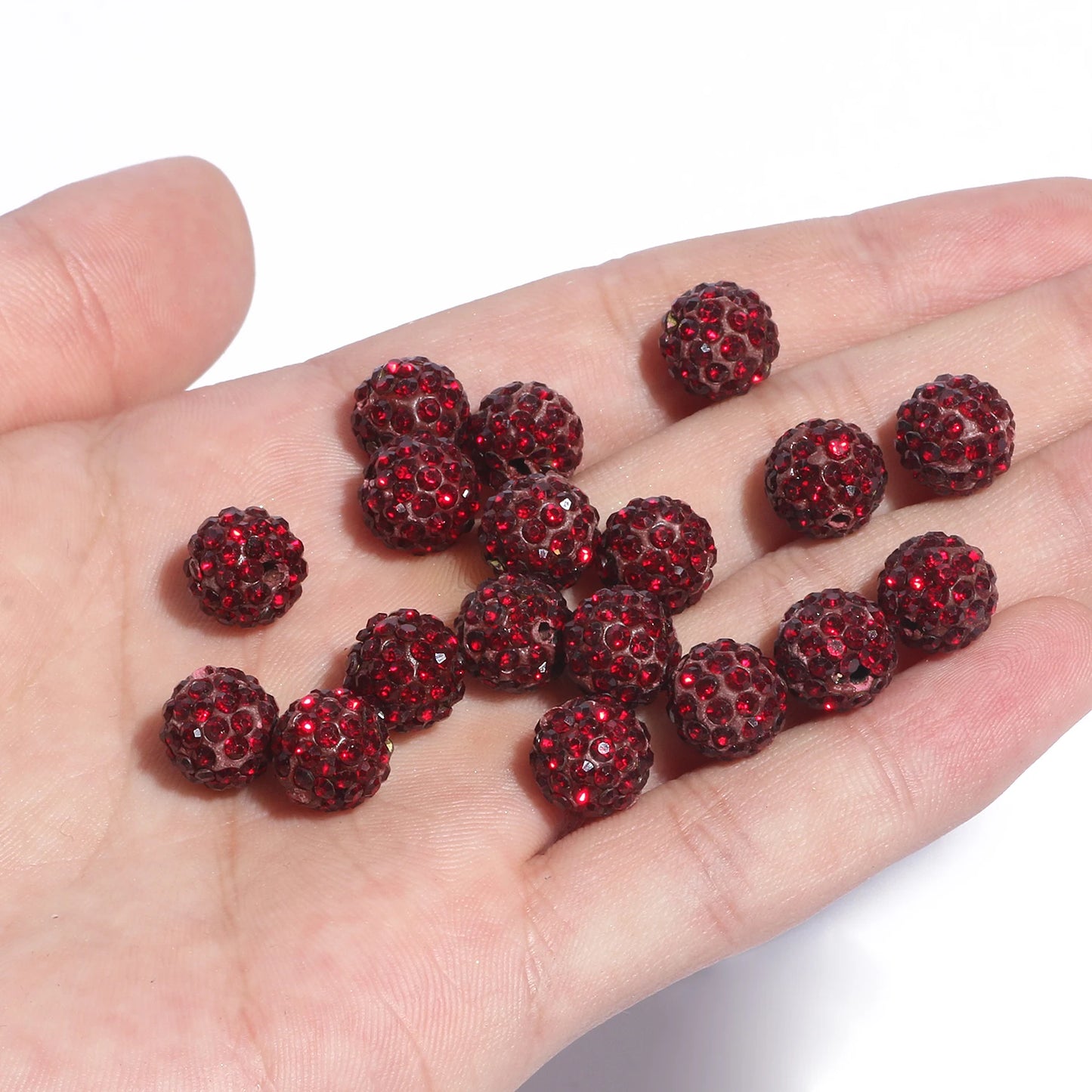 100pcs 6/8/10mm Rhinestone Crystal Clay Beads Soft Pottery Micro Pave CZ Spacer Beads For Jewelry Making Diy Bracelets Necklaces