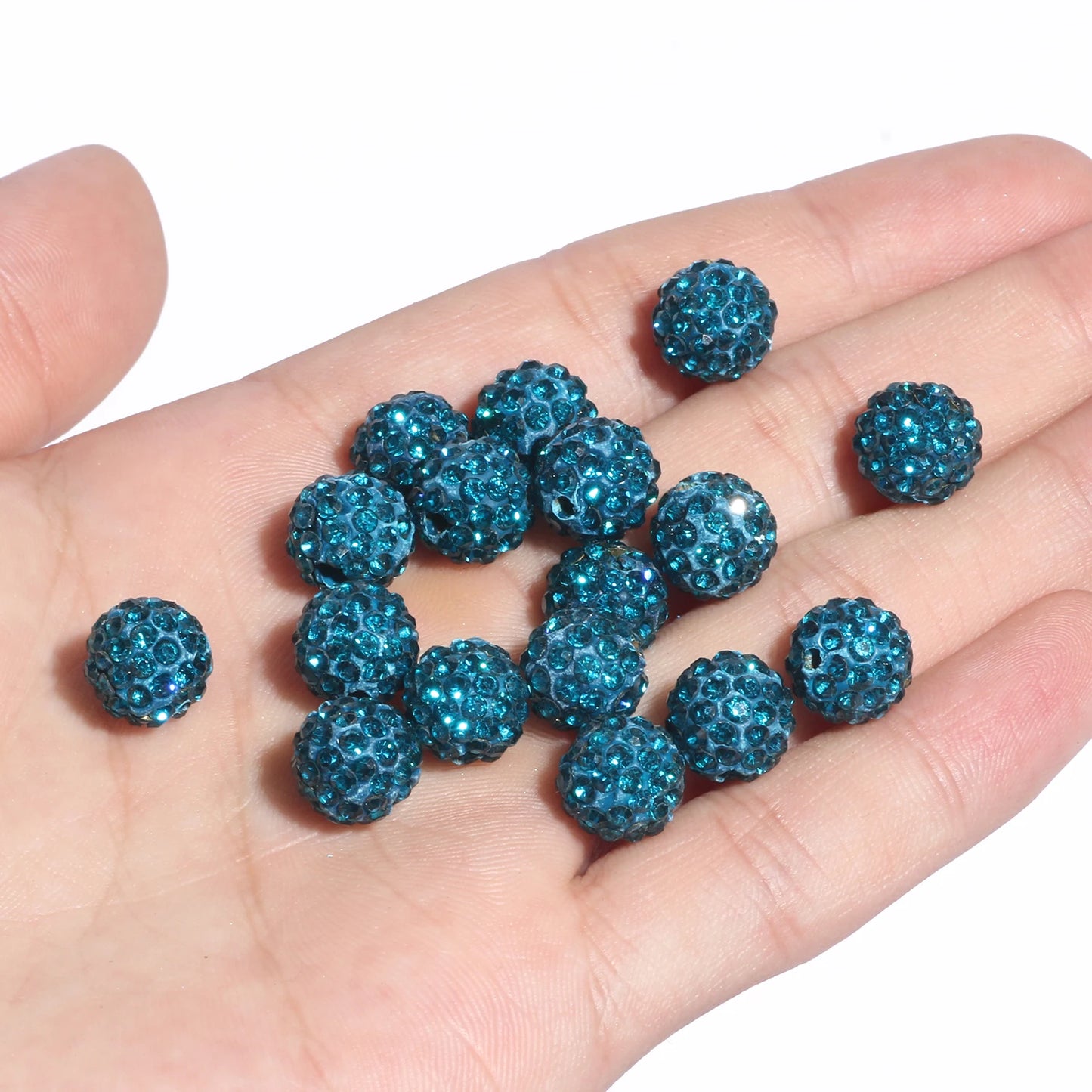 100pcs 6/8/10mm Rhinestone Crystal Clay Beads Soft Pottery Micro Pave CZ Spacer Beads For Jewelry Making Diy Bracelets Necklaces
