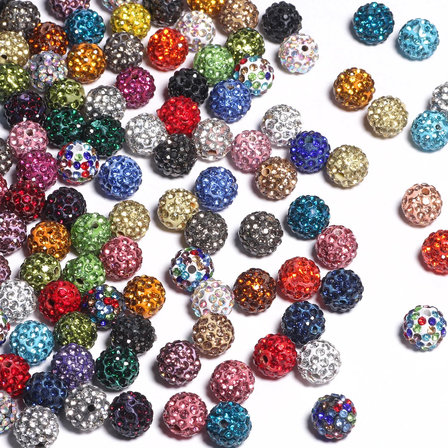 100pcs 6/8/10mm Rhinestone Crystal Clay Beads Soft Pottery Micro Pave CZ Spacer Beads For Jewelry Making Diy Bracelets Necklaces