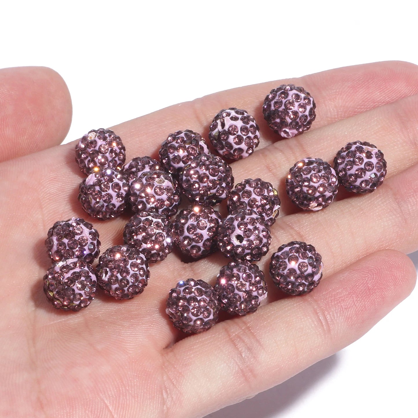 100pcs 6/8/10mm Rhinestone Crystal Clay Beads Soft Pottery Micro Pave CZ Spacer Beads For Jewelry Making Diy Bracelets Necklaces