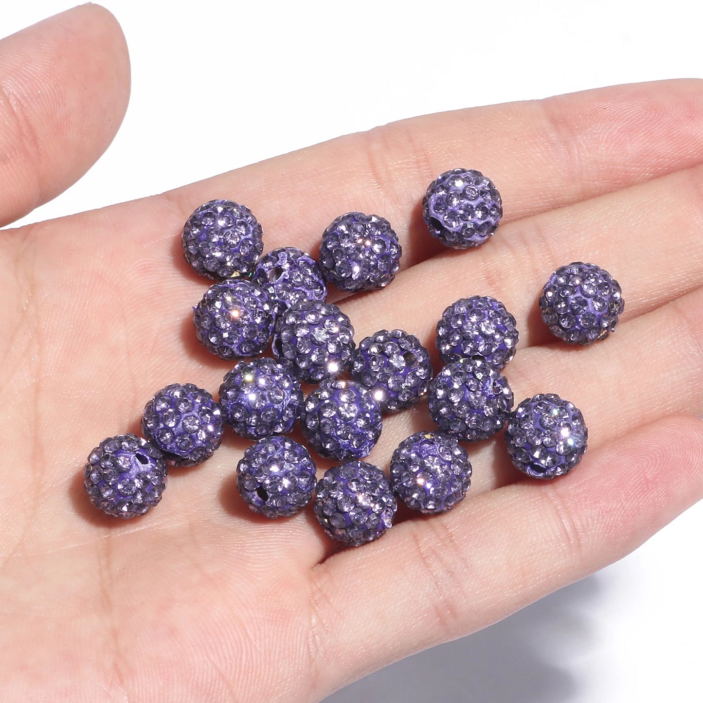 100pcs 6/8/10mm Rhinestone Crystal Clay Beads Soft Pottery Micro Pave CZ Spacer Beads For Jewelry Making Diy Bracelets Necklaces