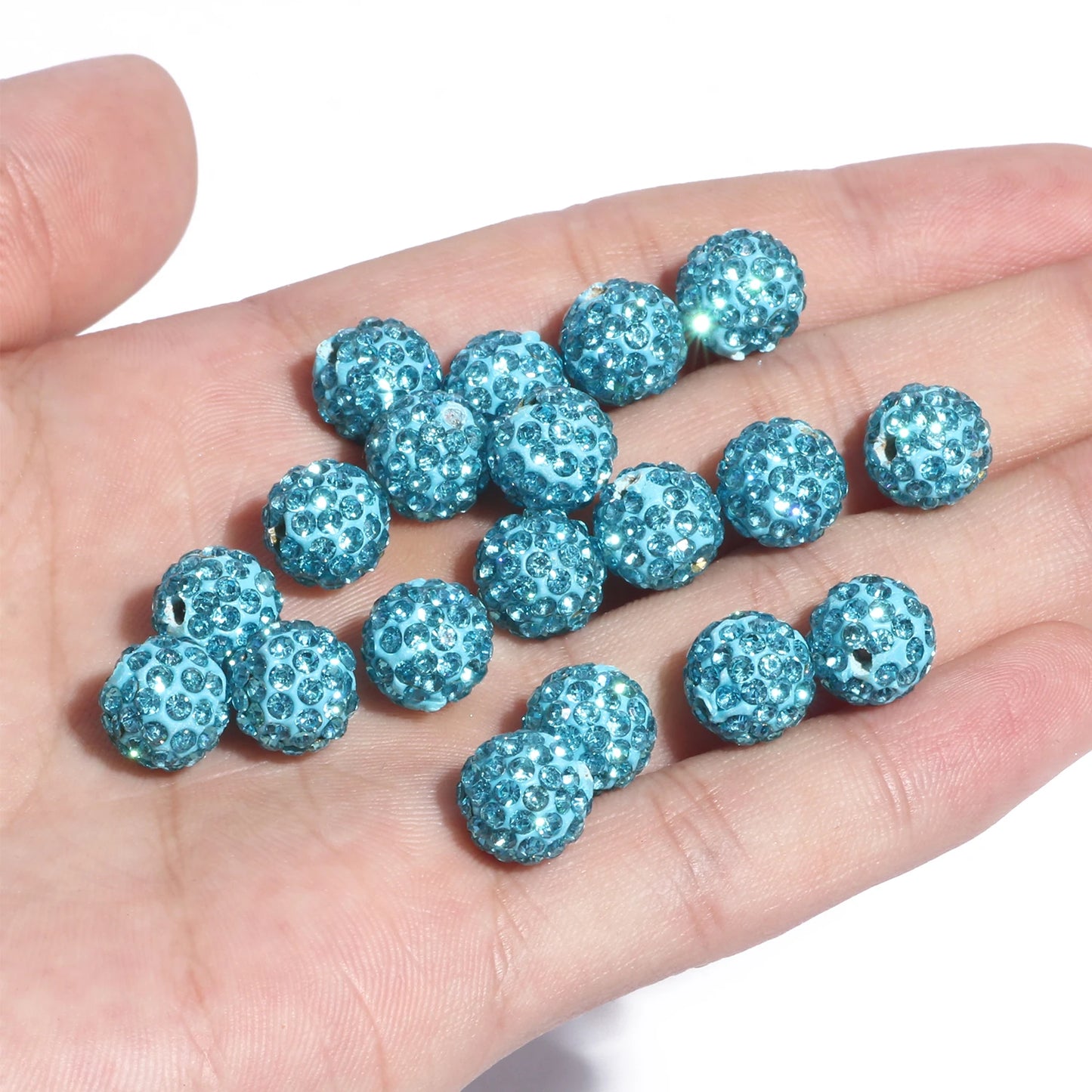 100pcs 6/8/10mm Rhinestone Crystal Clay Beads Soft Pottery Micro Pave CZ Spacer Beads For Jewelry Making Diy Bracelets Necklaces