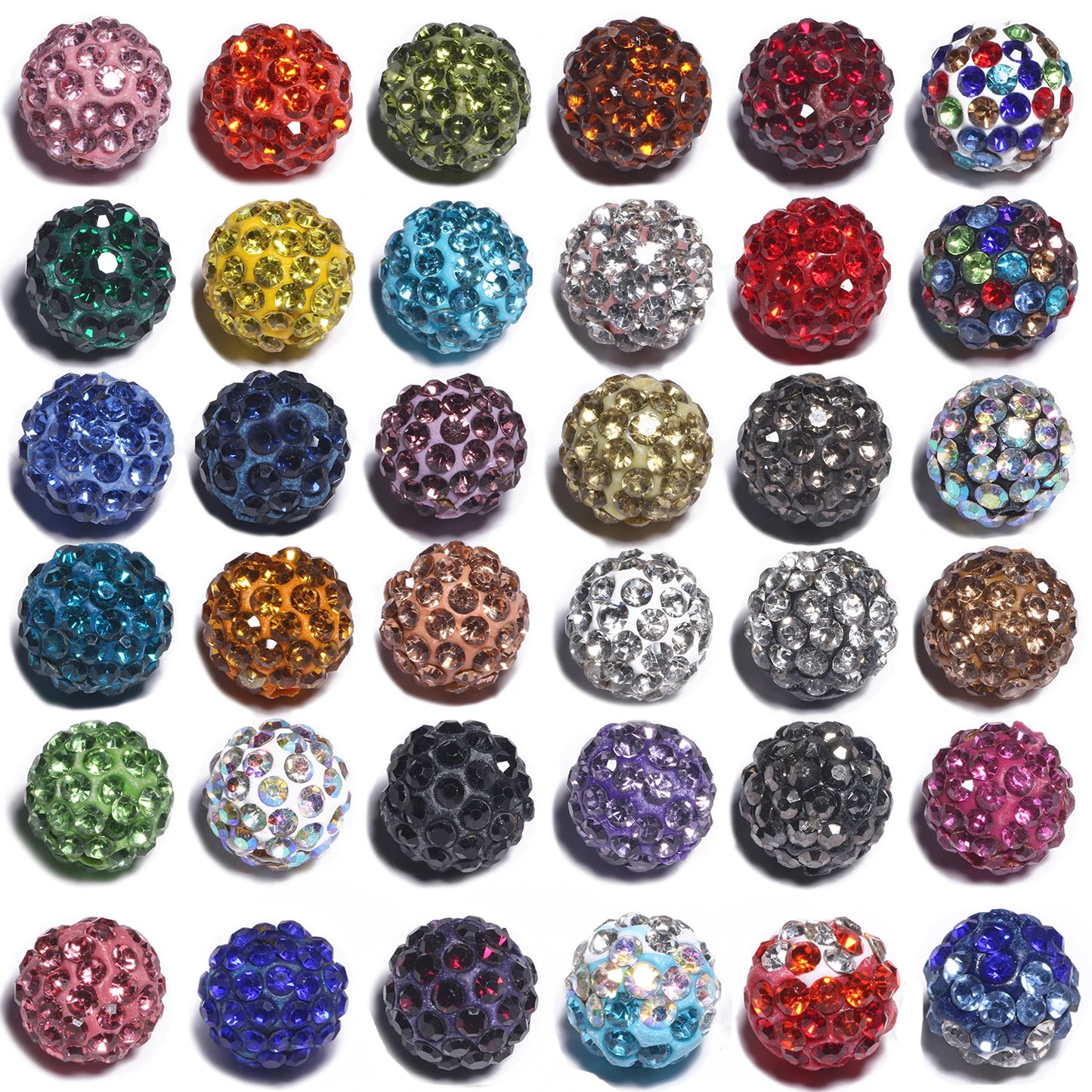 100pcs 6/8/10mm Rhinestone Crystal Clay Beads Soft Pottery Micro Pave CZ Spacer Beads For Jewelry Making Diy Bracelets Necklaces
