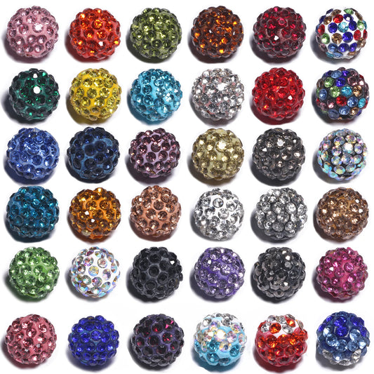 100pcs 6/8/10mm Rhinestone Crystal Clay Beads Soft Pottery Micro Pave CZ  Spacer Beads For Jewelry Making Diy Bracelets Necklaces