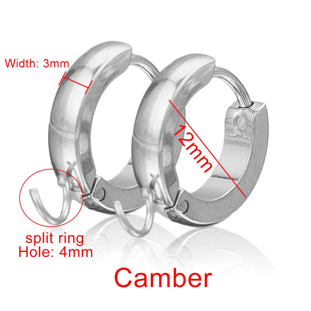 10pcs/Lot Stainless Steel Round Gold Earrings Hooks Clasps Earring Post Components Parts for Making Supplies Women DIY Findings