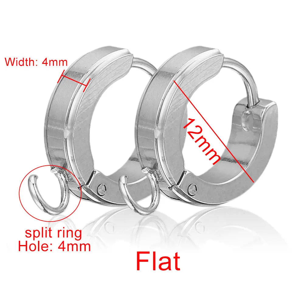 10pcs/Lot Stainless Steel Round Gold Earrings Hooks Clasps Earring Post Components Parts for Making Supplies Women DIY Findings