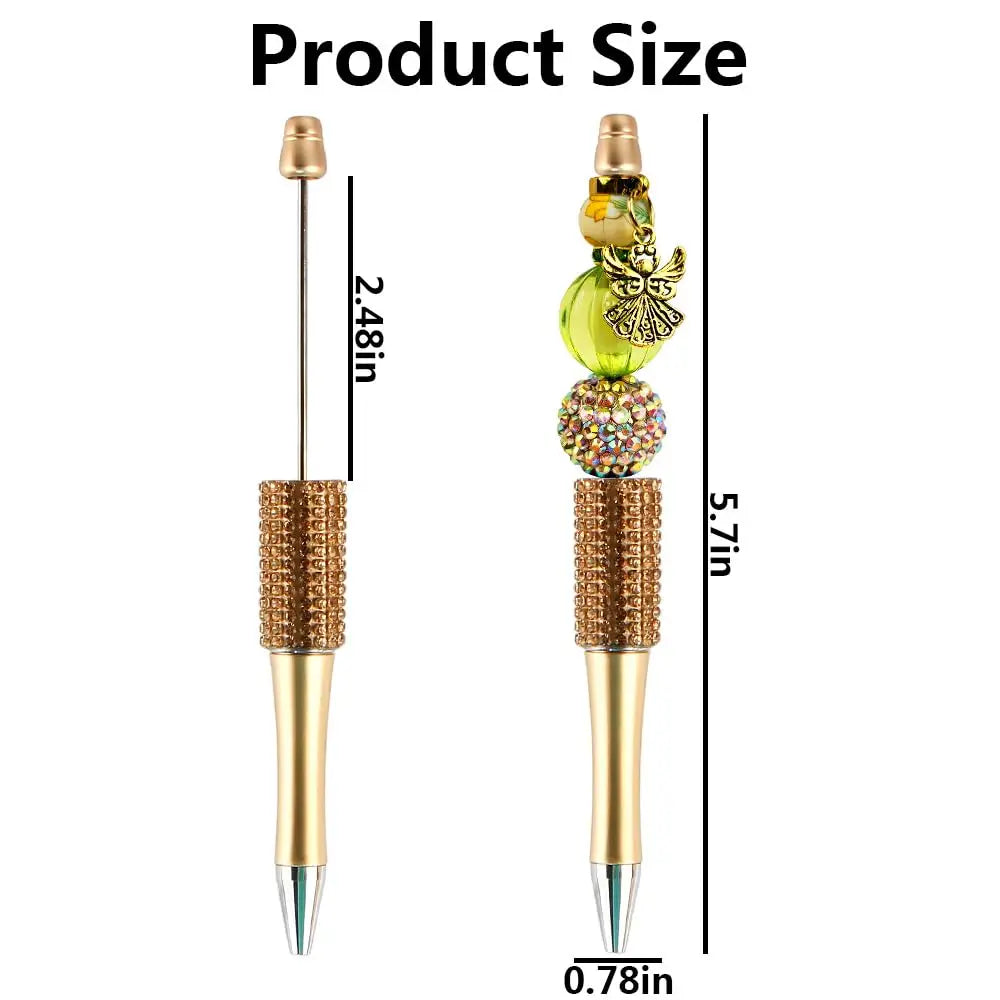 13Pc DIY Handmade Sticking Diamond Beaded Ballpoint Pen Stationery Student Gift Beadable Pens for Writing School Office Supplies