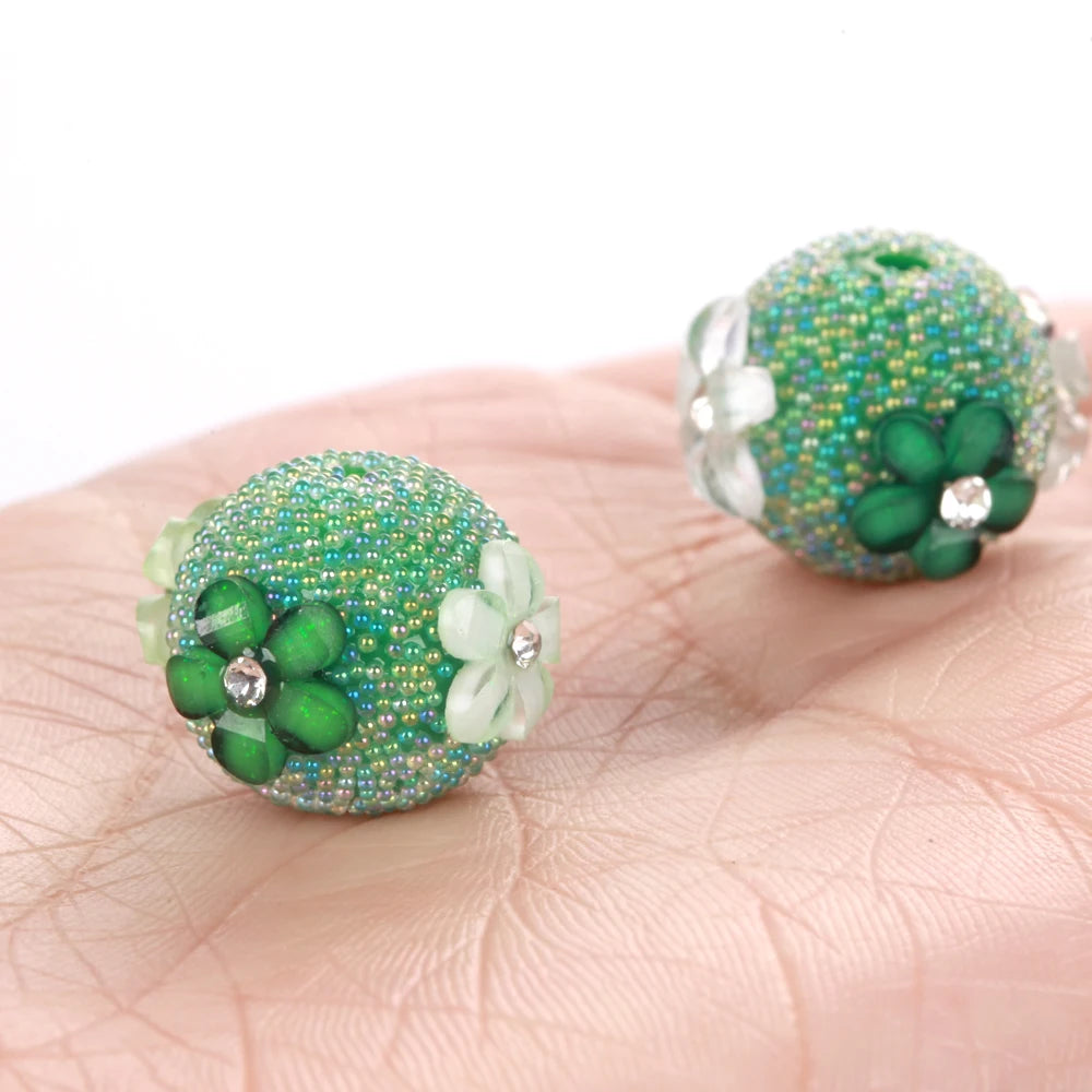 15mm 20pcs Charm Flower AB Colorful Small Bead Acrylic Beads For Jewelry Making DIY Necklace Bracelets Earring Accessories VD