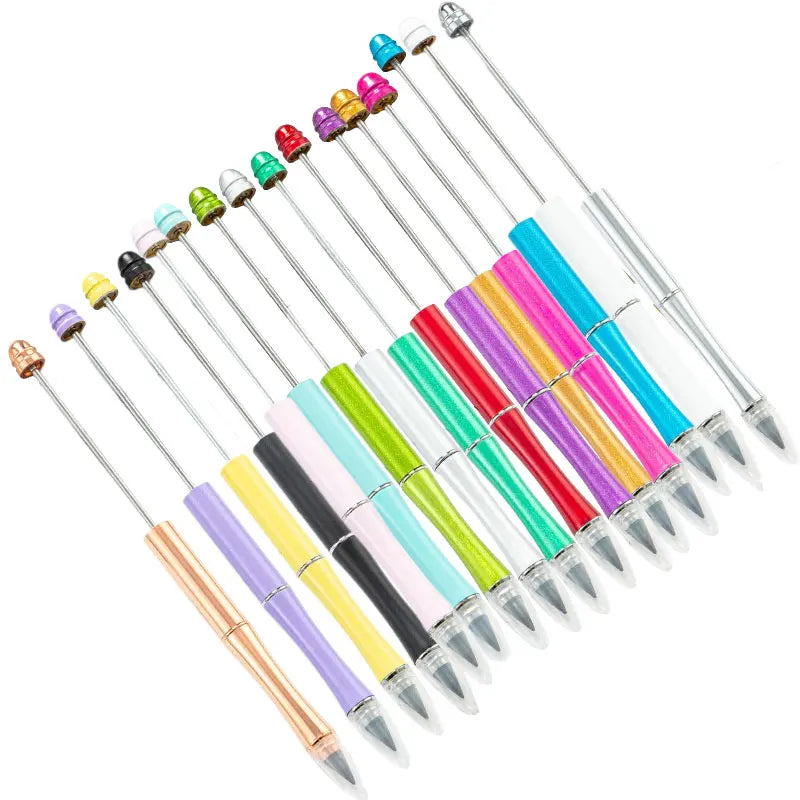 15Pcs DIY Beads Pencil Beaded Colorful Metal Pencil No Ink Ever Lasting Pencils For Kids School Supplies