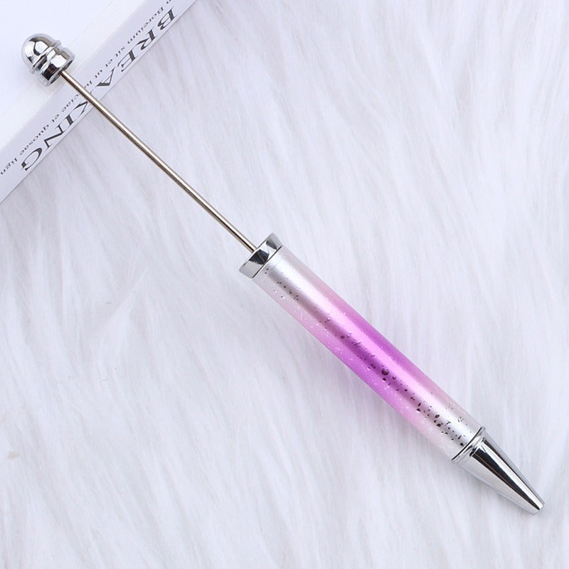 15pcs, 15pcs DIY Beadable Pens UV Electroplated Starry Sequins Gradient Bead Ballpoint Pens Handmade Bead Gift Pens