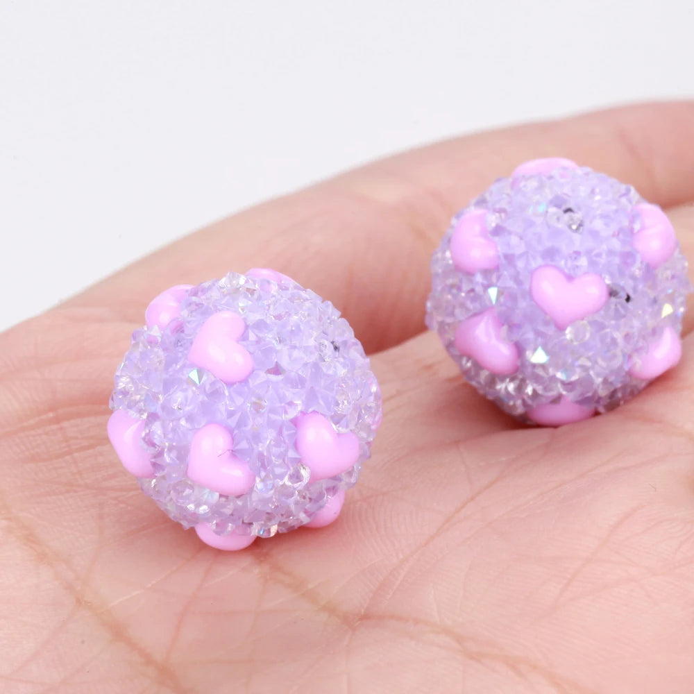 18mm 20pcs Charm Candy Love Heart Polymer Clay Acrylic Beads For Jewelry Making DIY Necklace Bracelets Earring Accessories VD