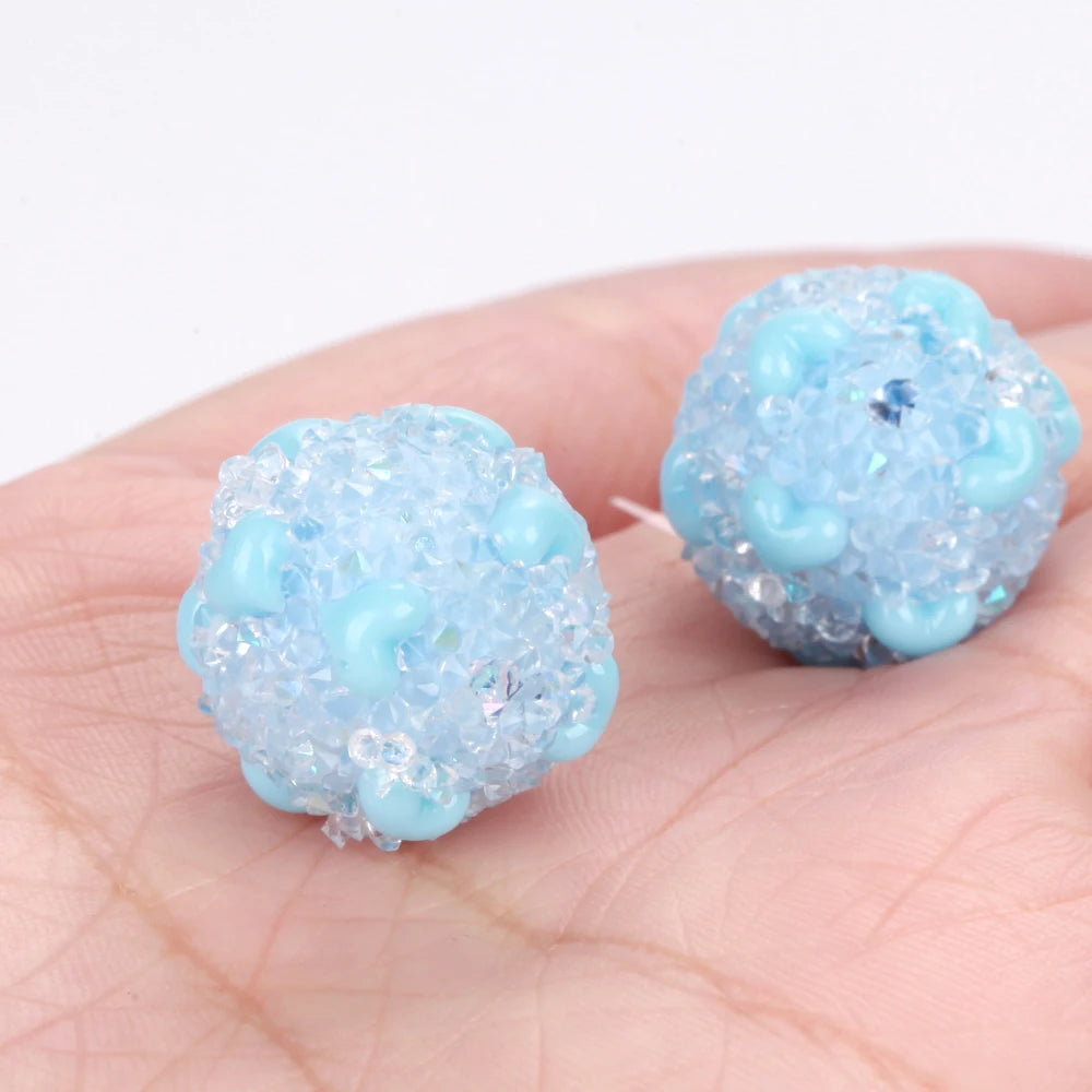 18mm 20pcs Charm Candy Love Heart Polymer Clay Acrylic Beads For Jewelry Making DIY Necklace Bracelets Earring Accessories VD