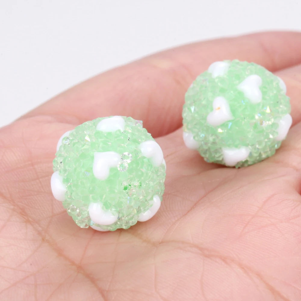 18mm 20pcs Charm Candy Love Heart Polymer Clay Acrylic Beads For Jewelry Making DIY Necklace Bracelets Earring Accessories VD