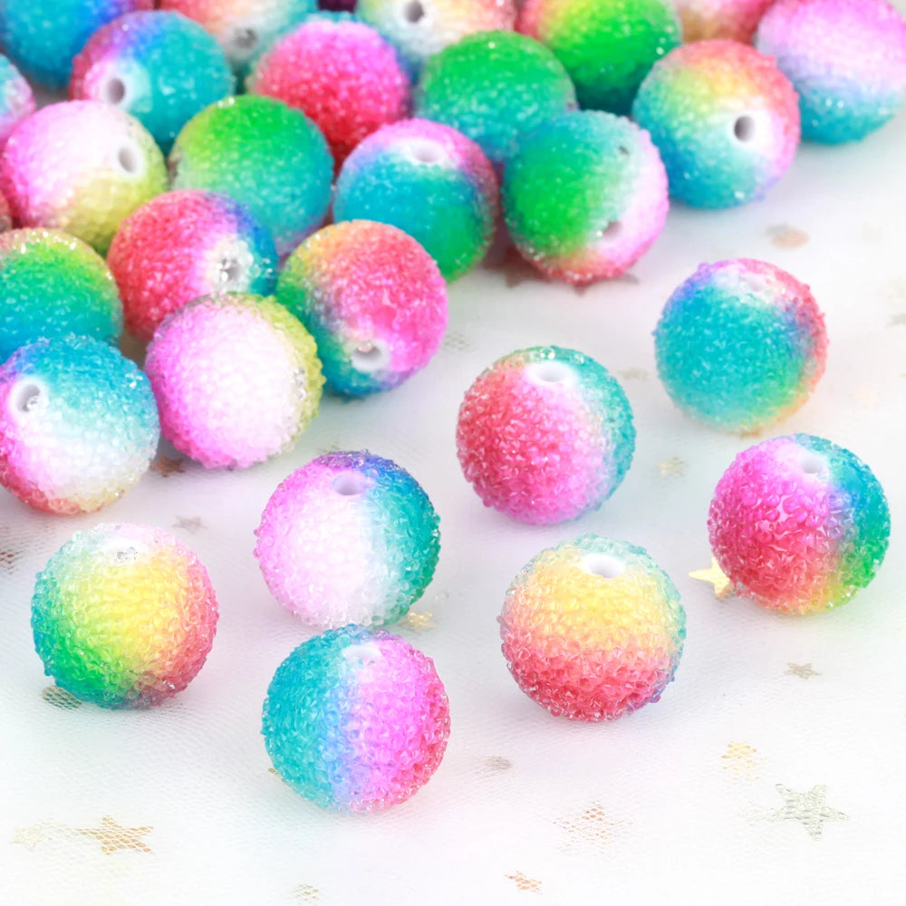 18mm 100pcs Charm Colored Sugar Ball Polymer Clay Beads For Jewelry Making DIY Handmade Necklace Bracelet Earring Accessories