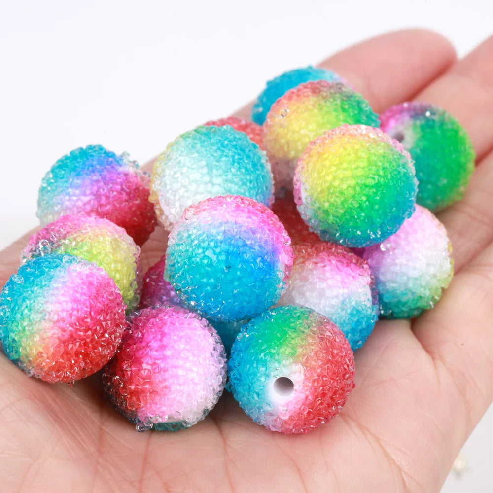 18mm 100pcs Charm Colored Sugar Ball Polymer Clay Beads For Jewelry Making DIY Handmade Necklace Bracelet Earring Accessories