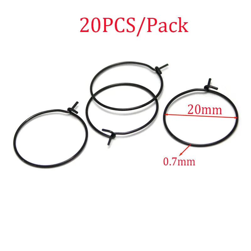 20-30PCS Stainless Steel Hypoallergenic Earring Hooks Findings Black Plated Earrings Clasp Wire For DIY Jewelry Making Supplier