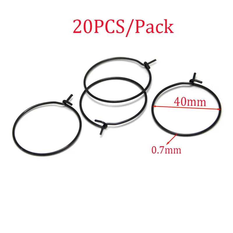 20-30PCS Stainless Steel Hypoallergenic Earring Hooks Findings Black Plated Earrings Clasp Wire For DIY Jewelry Making Supplier