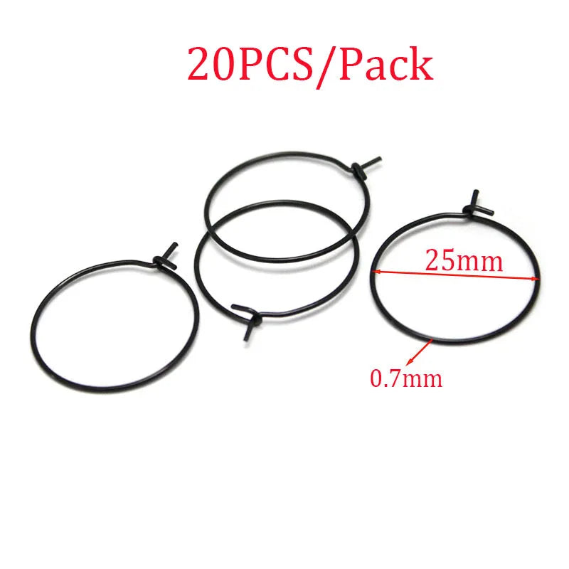 20-30PCS Stainless Steel Hypoallergenic Earring Hooks Findings Black Plated Earrings Clasp Wire For DIY Jewelry Making Supplier