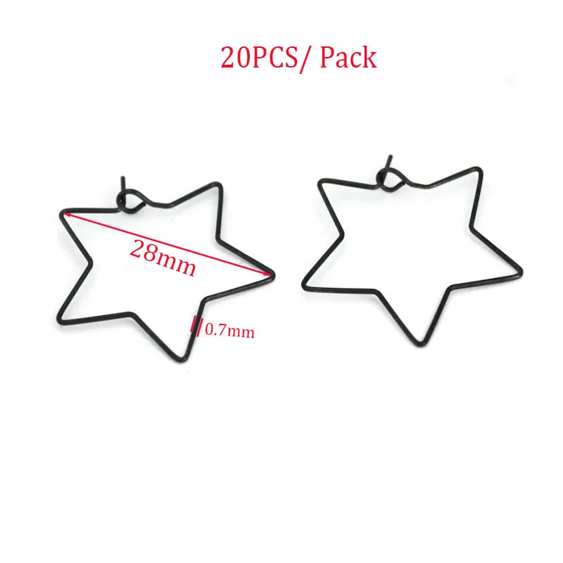 20-30PCS Stainless Steel Hypoallergenic Earring Hooks Findings Black Plated Earrings Clasp Wire For DIY Jewelry Making Supplier