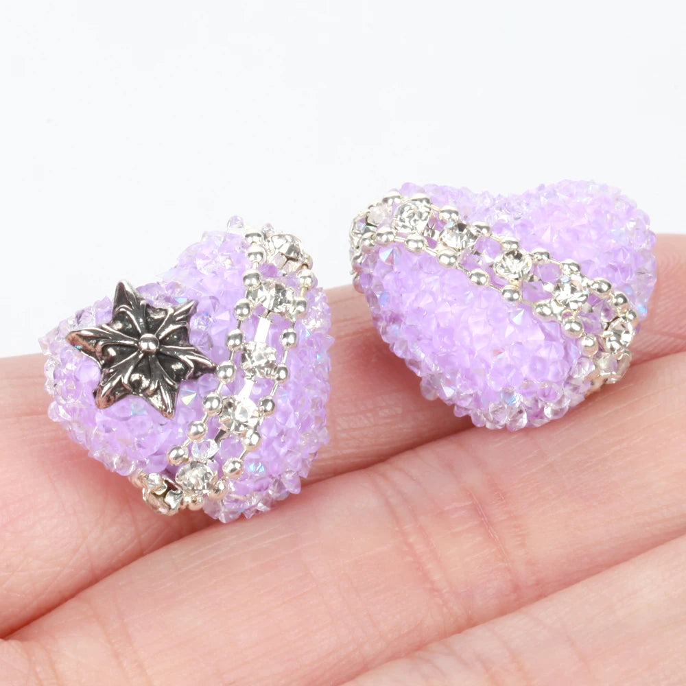 20X17mm 1/3/5pcs Star Love Heart Acrylic Beads For Jewelry Making DIY Necklace Bracelets Earring Accessories Valentine's Day