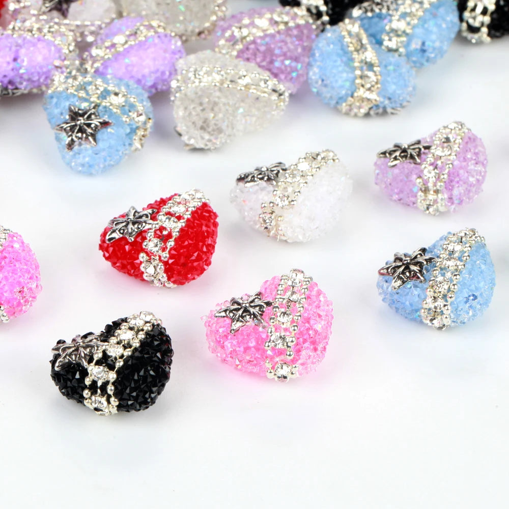 20X17mm 1/3/5pcs Star Love Heart Acrylic Beads For Jewelry Making DIY Necklace Bracelets Earring Accessories Valentine's Day