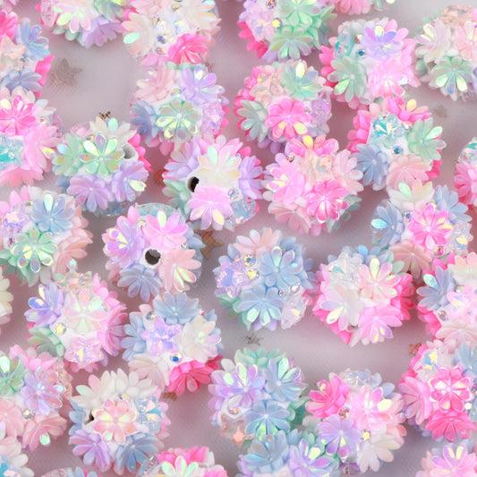 20mm 20pcs AB Colorful Daisy Flower Polymer Clay Acrylic Beads For Jewelry Making DIY Necklace Bracelets Earring Accessories