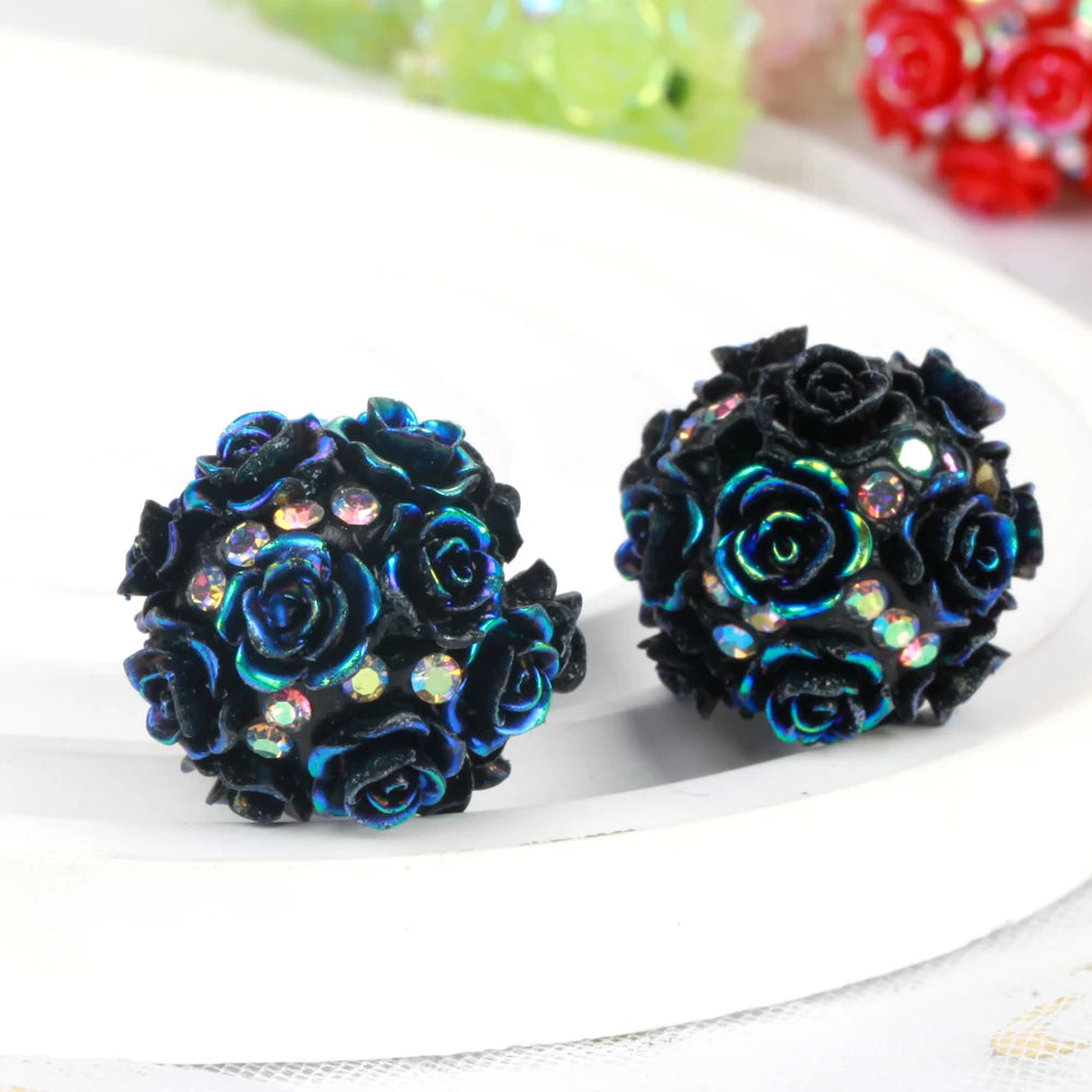 20mm 20pcs Camellia Flower Ball Red Polymer Clay Acrylic Beads For Jewelry Making DIY Necklace Bracelets Earring Accessories