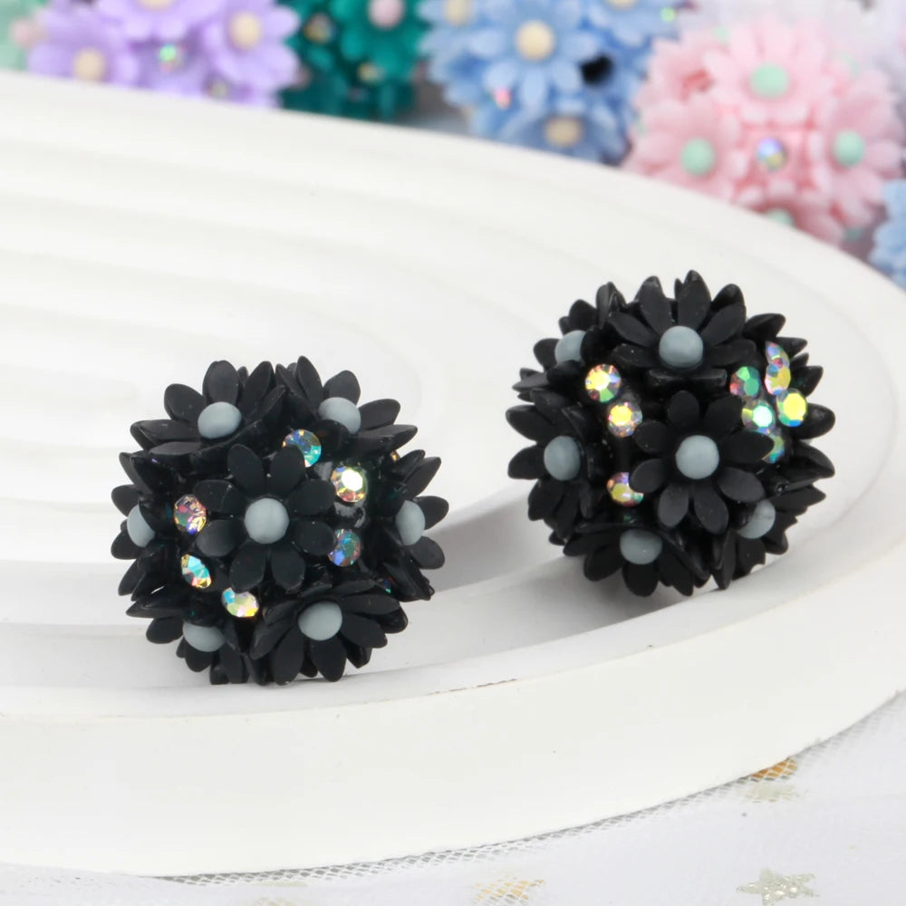 20mm 20pcs Daisy Flower Ball Red Polymer Clay Acrylic Beads For Jewelry Making DIY Necklace Bracelets Earring Accessories