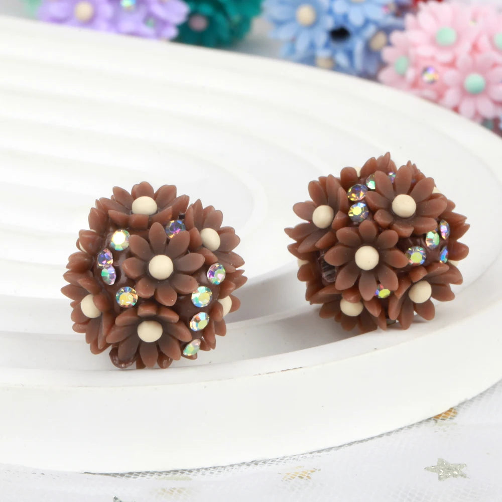 20mm 20pcs Daisy Flower Ball Red Polymer Clay Acrylic Beads For Jewelry Making DIY Necklace Bracelets Earring Accessories