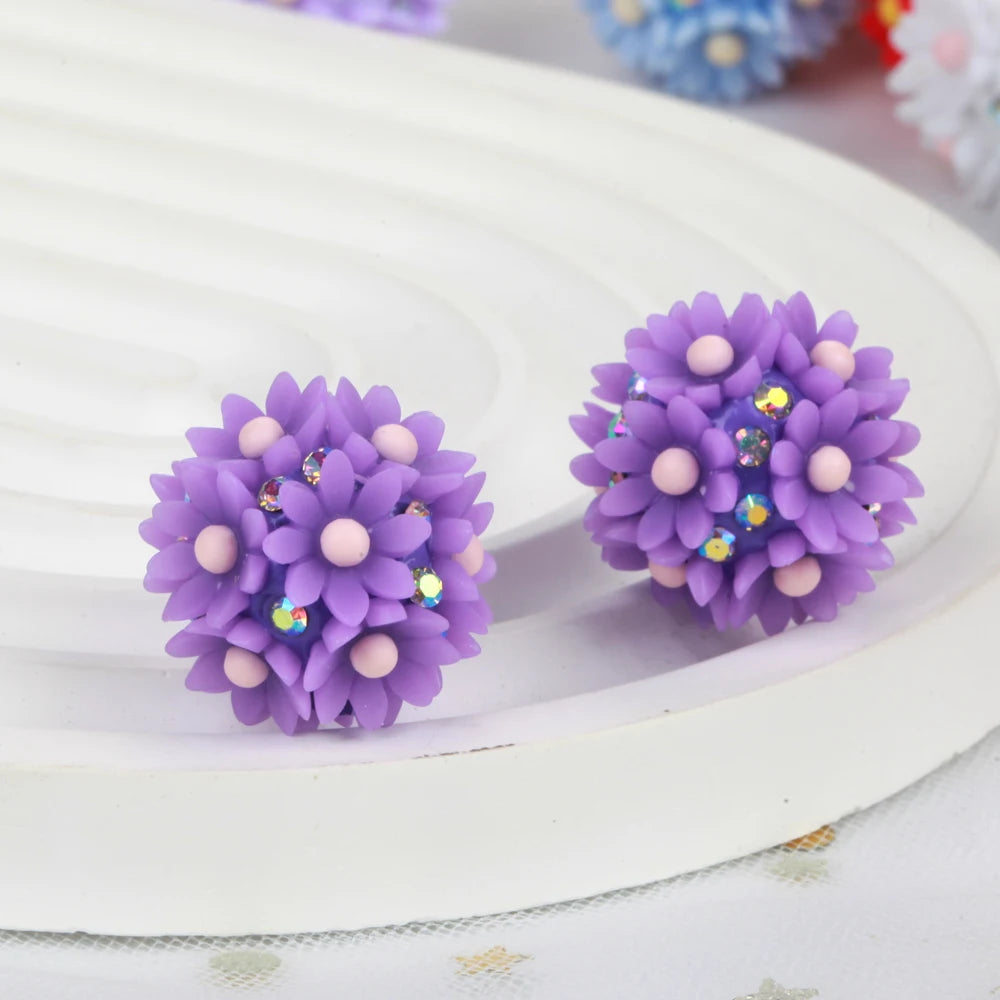 20mm 20pcs Daisy Flower Ball Red Polymer Clay Acrylic Beads For Jewelry Making DIY Necklace Bracelets Earring Accessories