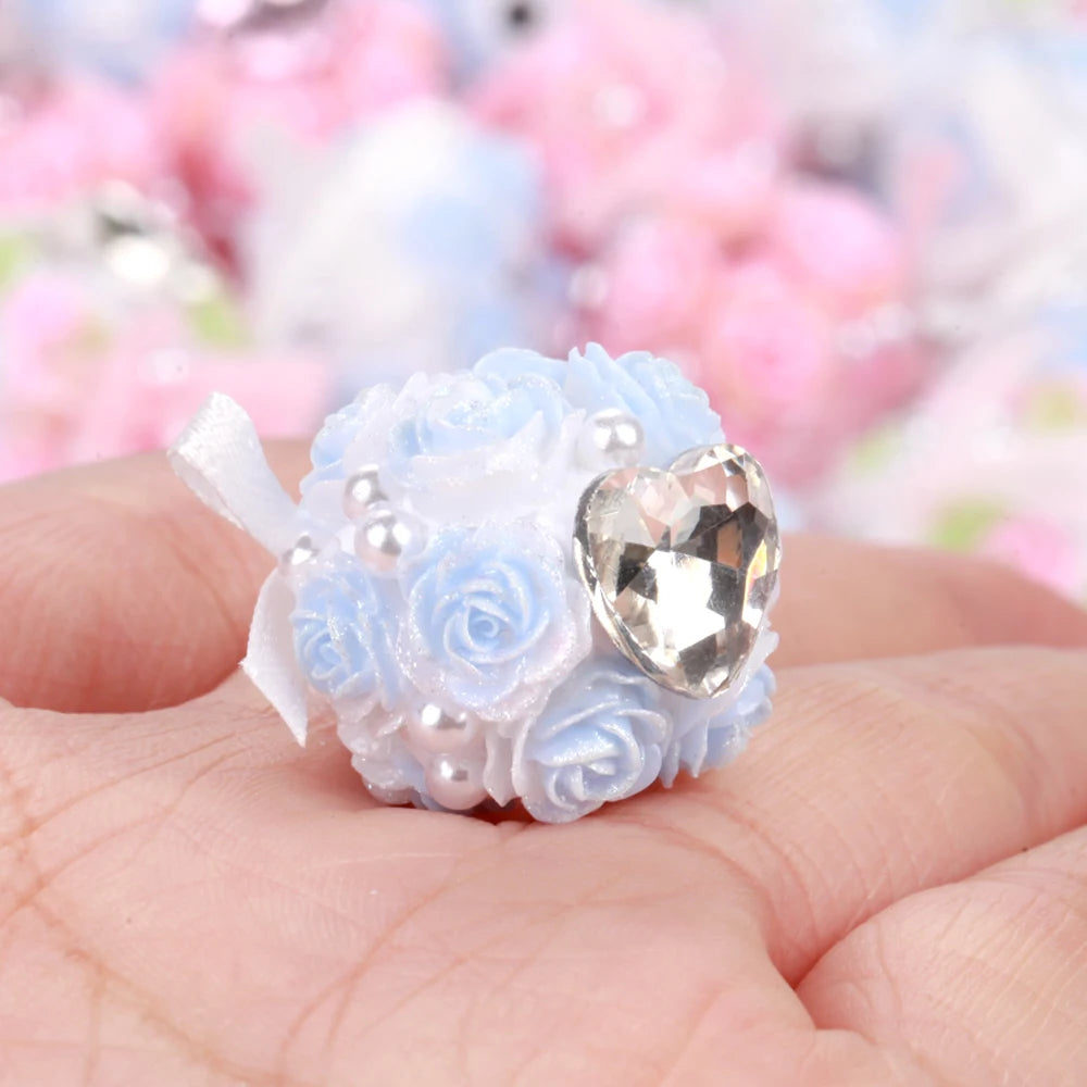20mm 20pcs Rose Flower Ball Bow Love Polymer Clay Acrylic Beads For Jewelry Making DIY Necklace Bracelets Earring Accessories