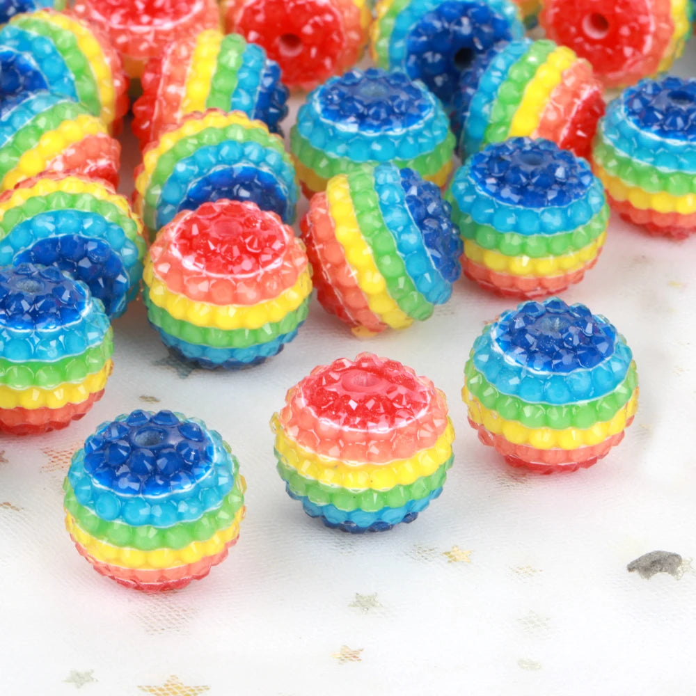 20mm 1-5pcs Charm Rainbow Shiny Polymer Clay Faceted Acrylic Beads For Jewelry Making DIY Necklace Bracelets Earring Accessories