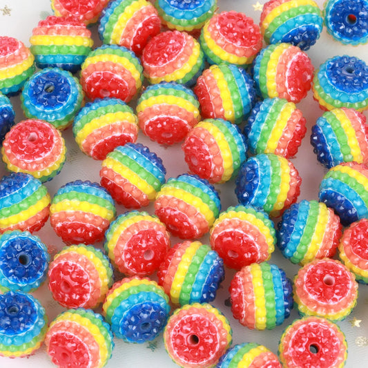 20mm 1-5pcs Charm Rainbow Shiny Polymer Clay Faceted Acrylic Beads For Jewelry Making DIY Necklace Bracelets Earring Accessories