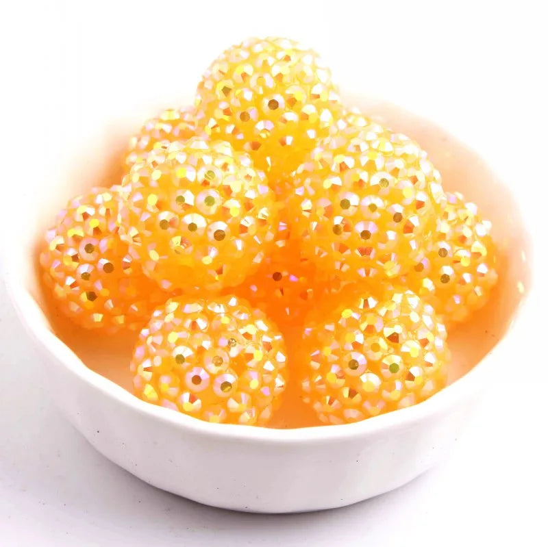 20mm 50pcs Colorful Resin Rhinestone Ball Plating Beads For Pen Beadable