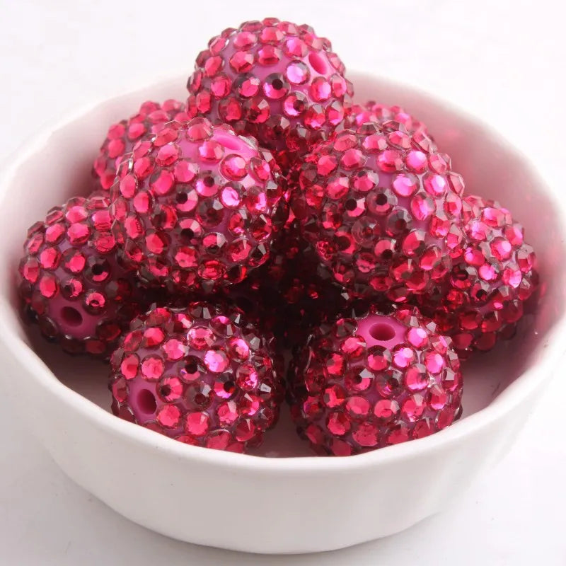 20mm 50pcs Colorful Resin Rhinestone Ball Plating Beads For Pen Beadable