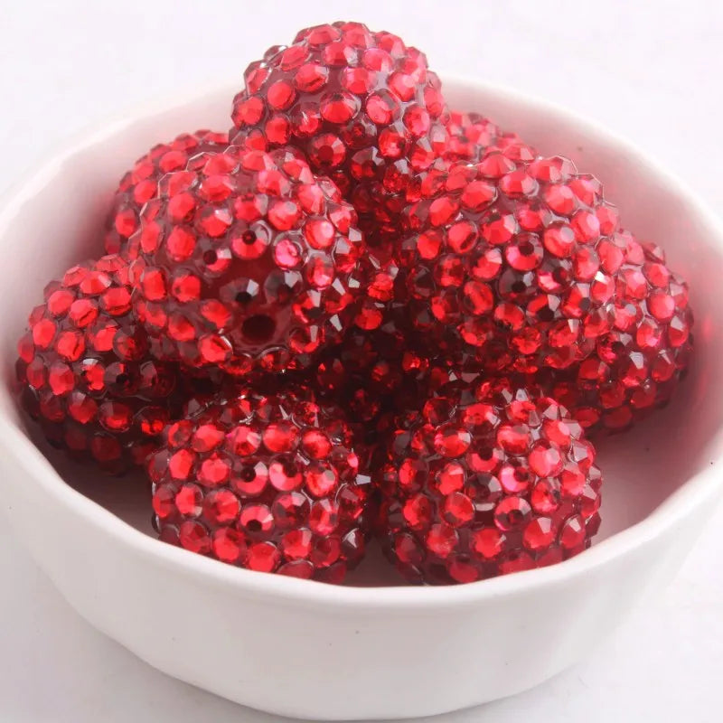 20mm 50pcs Colorful Resin Rhinestone Ball Plating Beads For Pen Beadable