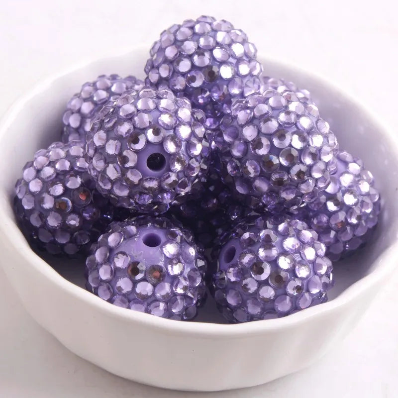 20mm 50pcs Colorful Resin Rhinestone Ball Plating Beads For Pen Beadable