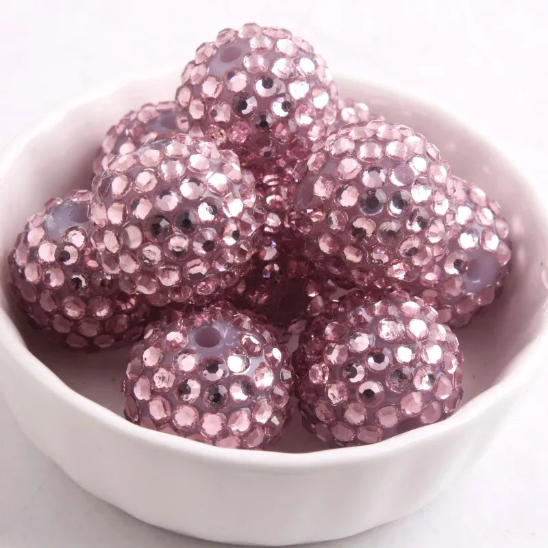 20mm 50pcs Colorful Resin Rhinestone Ball Plating Beads For Pen Beadable