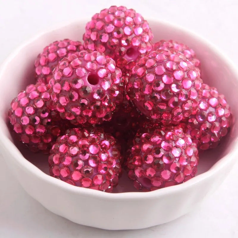 20mm 50pcs Colorful Resin Rhinestone Ball Plating Beads For Pen Beadable