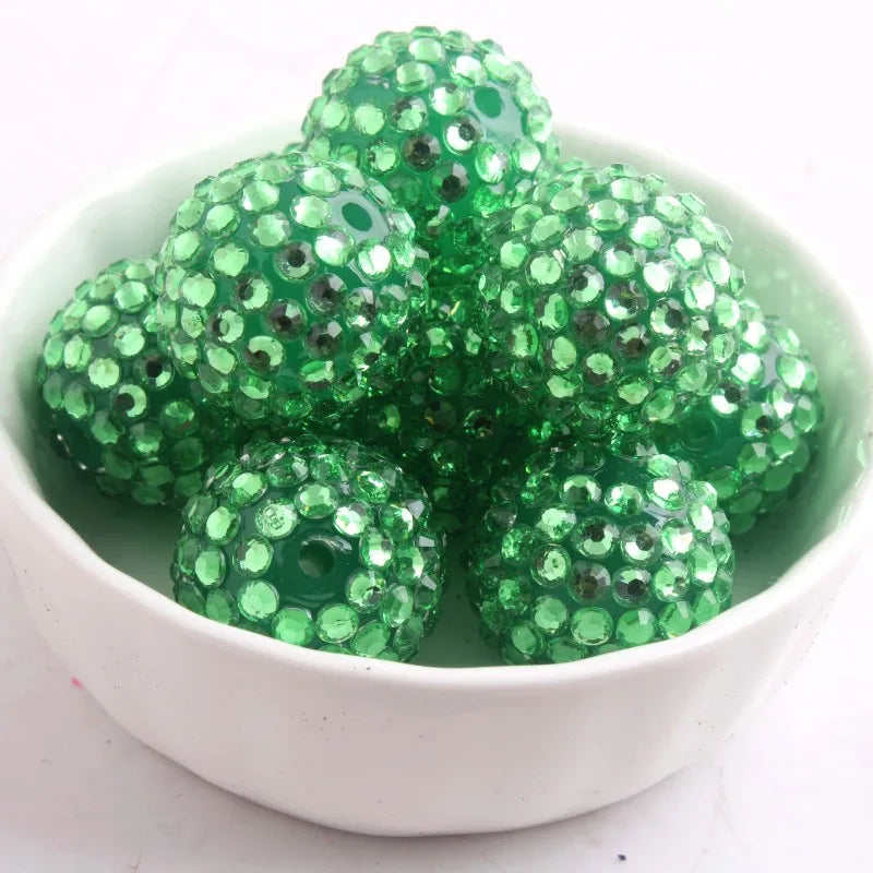 20mm 50pcs Colorful Resin Rhinestone Ball Plating Beads For Pen Beadable