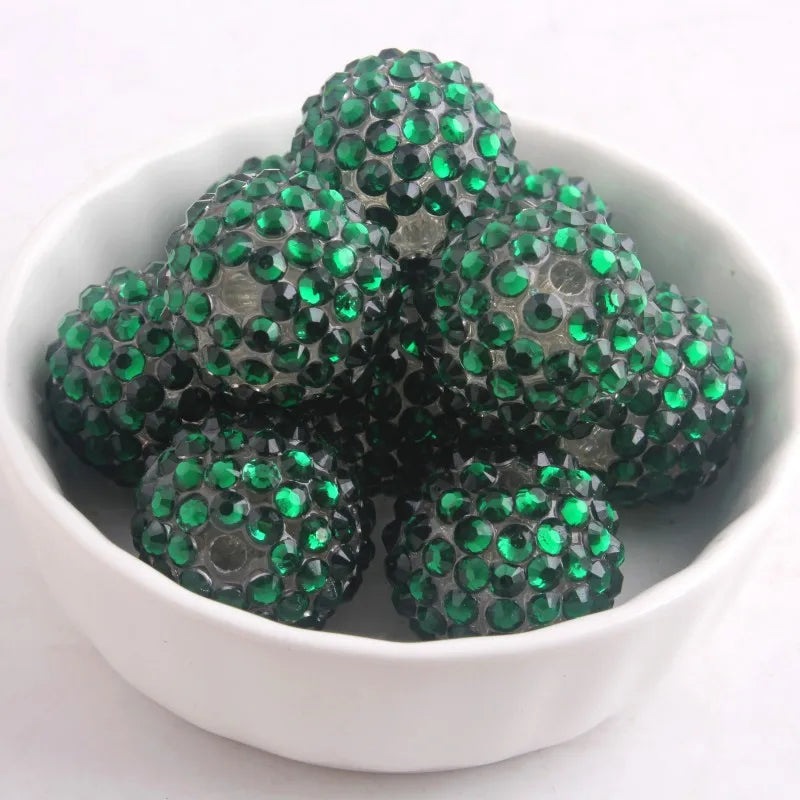 20mm 50pcs Colorful Resin Rhinestone Ball Plating Beads For Pen Beadable